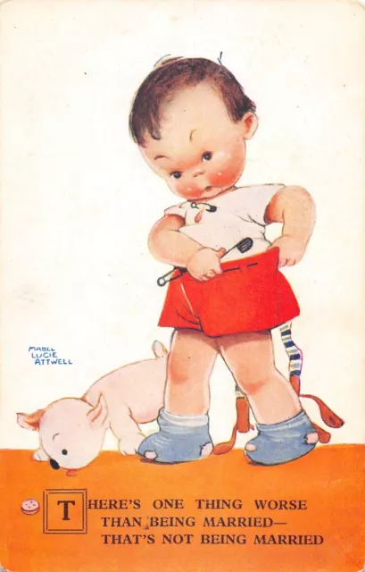 Cpa Illustrateur Signe Mabel Lucie Attwell There's One Thing Worse