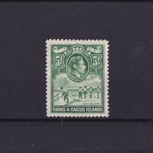 Turks & Caicos Islands Sg204 5/- Yellowish Green MM / Cat £60