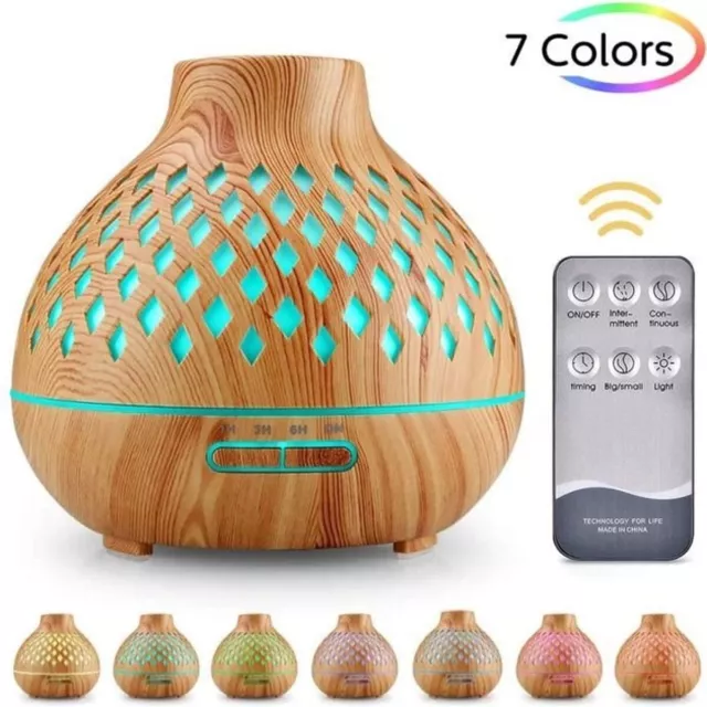 Diffuseur Huiles Essentielles 400ML Humidificateur LED Ultrasonique  7 couleurs