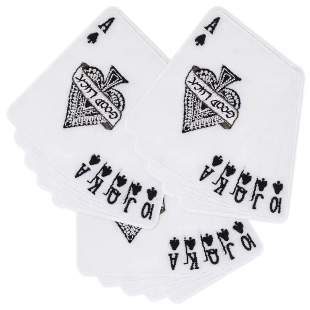 3x Spade Playing Card Patches White Poker Patches Retro Clothing Accessories
