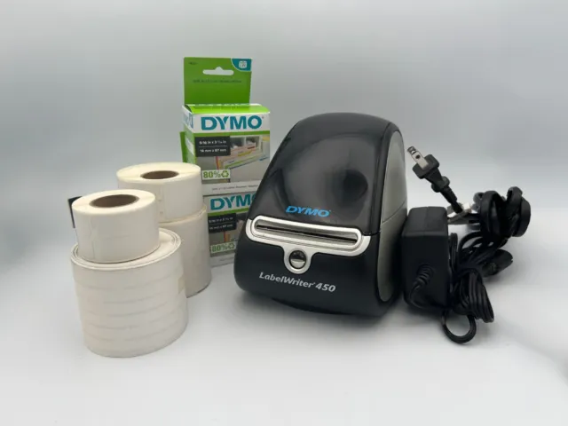 Dymo LabelWriter 450 1752264 Label Printer with extra Labels - Black/Silver