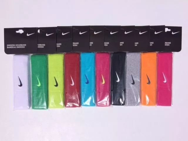 Nike Headband Sports Swoosh Mens Womens Tennis Basketball Sweatbands