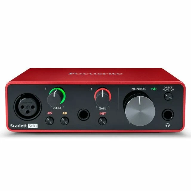 FOCUSRITE SCARLETT3-SOLO INTERFACE AUDIO USB - 2entrées/2 sorties NEUF