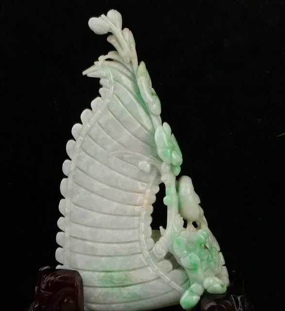 Estatua de jadeíta Cert'd 3 colores naturaleza grado A escultura de jadeíta d01085251