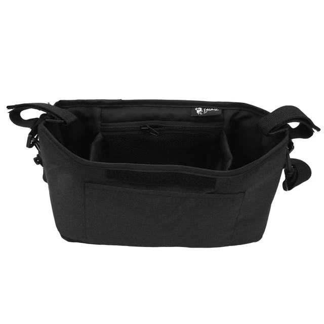 (Negro) Bolso colgante para cochecito de bebé tela Oxford multiusos gran capacidad