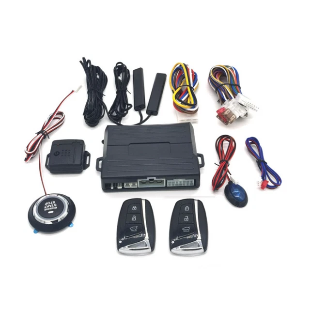 Car Keyless Entry Engine Start Alarm Security System Push Button w/ Remote Stop