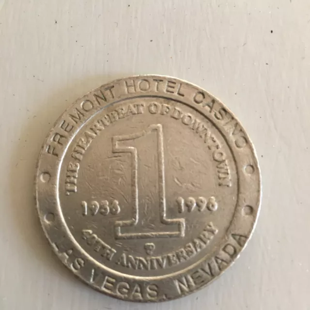 Freemont Hotel Casino $1 Slot Token 1996 40th Anniversary