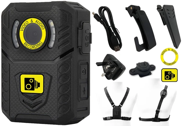 SYDYAM Caméra corporelle portable 1440p 32 Go avec vision nocturne