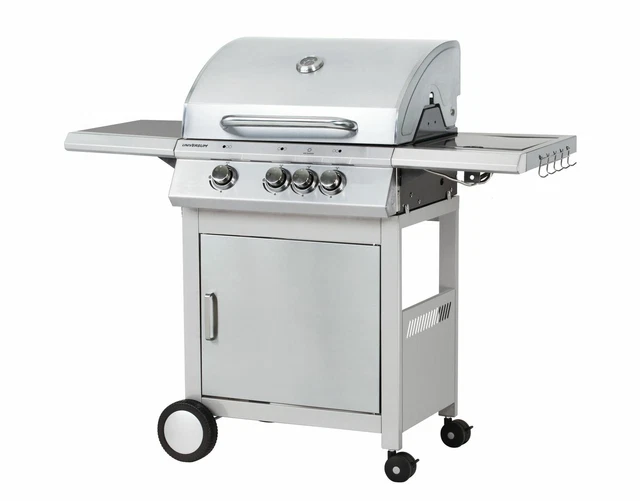 Grill Gasgrill Grillwagen mit 4 Edelstahlbrenner Gussgrillrost UNIVERSUM GG 400