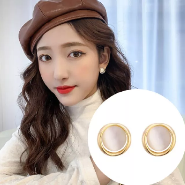 Silver Needle Korean High End Cat Eye Stone Earrings With A Cool Style Earri BII