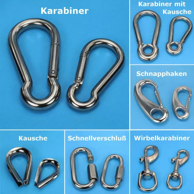 Wirbel-Karabiner Schnapp-Haken asymmetrisch Kettenschnellverschluss Edelstahl A4