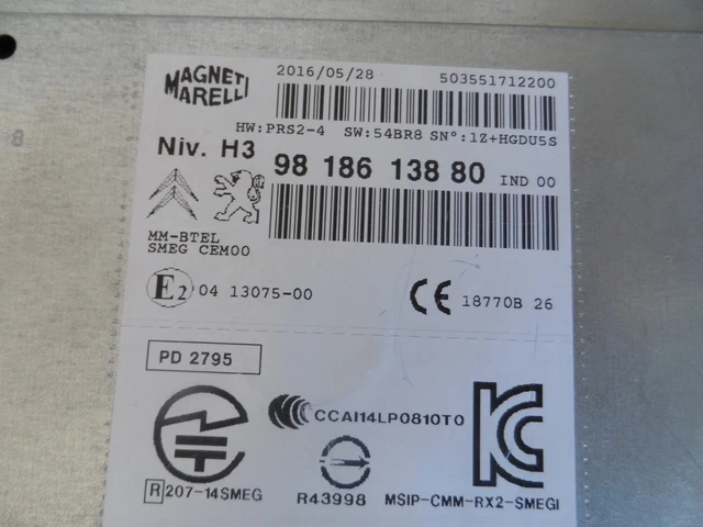 Module Autoradio GPS Multimédia SMEG Pour Peugeot 308/508, Citroën C4 Picasso - Occasion, Réf. 9810475880