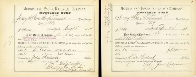 Morris and Essex Railroad Co. - #1 and #5 Mortgage Bond - Railroad Bonds