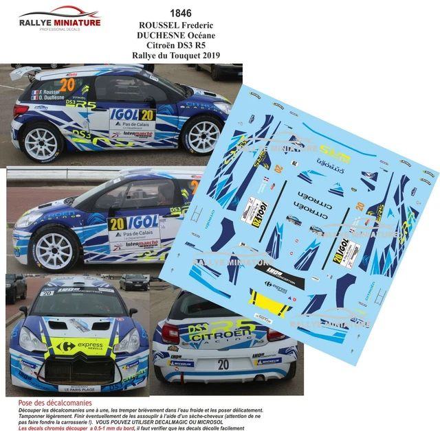 Autocollants Décalcomanies 1/24 Pour Citroën DS3 Rallye Le Touquet 2022 – Modélisme