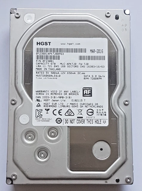 Dell 6TB SAS 7.2K 3.5 inch 0RHVWG Hard Disk for Sale