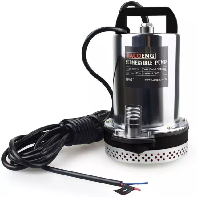 Submersible Water Pump Solar Water Pump with 6M Cable 20FT Lift