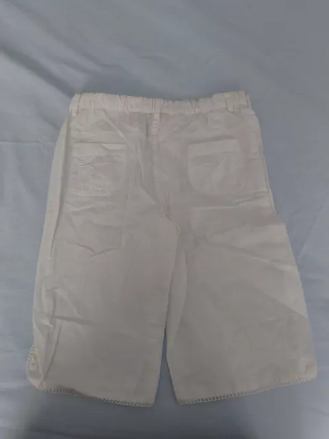 pantaloncini in cotone bianco crema ex marks&spencers nuovi senza etichette età 12-18 mesi 2