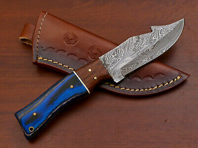 Hand Forged Damascus Custom Rose/Pakka Wood Skinning Hunting Knife- Aw-5378