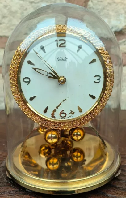 Attractive Vintage Kundo Torsion Clock German Anniversary Mantel Clock 1970
