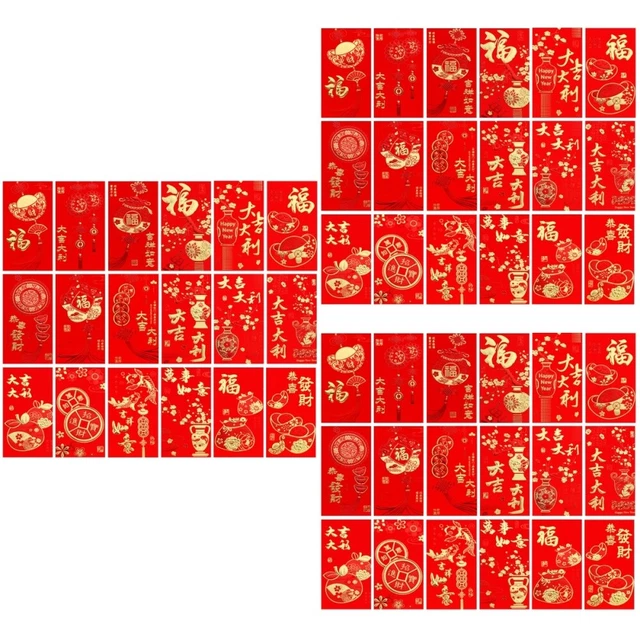 120 Pz Capodanno Cinese Buste Rosse Carta Pacchetti Rossi - Foto 7