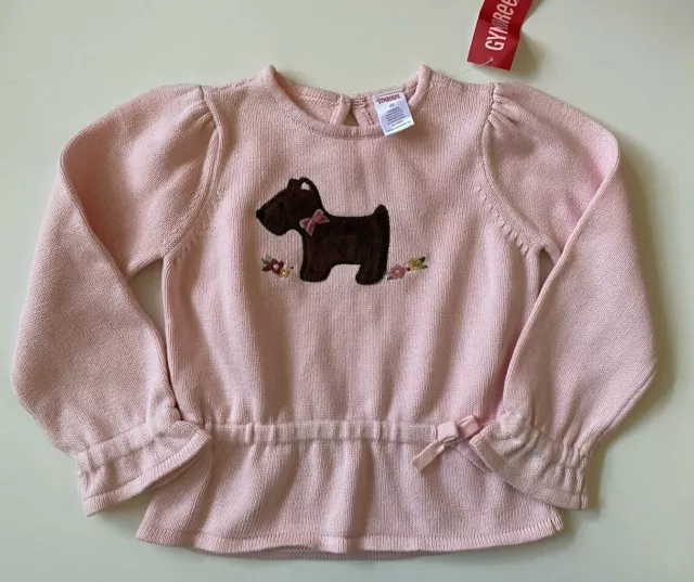 Gymboree GIRL DETECTIVE Sweater Pullover Pink Scottie Dog Girl's Size 4 NWT