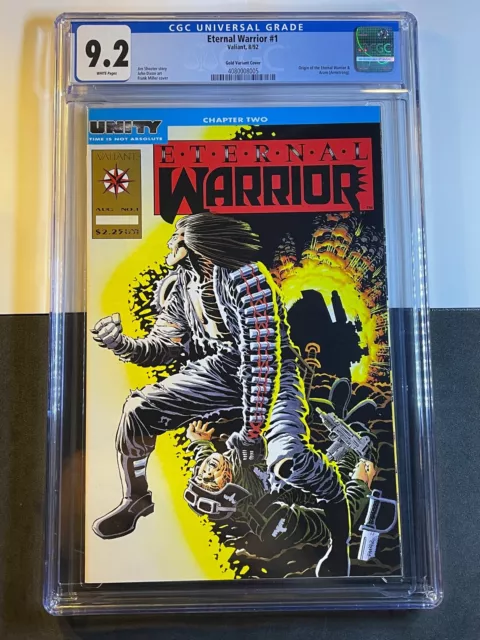 CGC 9.2 Eternal Warrior #1 Valiant GOLD FLAT Variation. Origin. Freshly Graded!