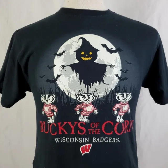 Buckys of the Corn Glow in Dark Halloween T-Shirt Youth XL Wisconsin Badgers UW