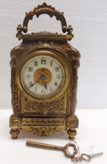 Antigua Bonito Reloj Pequeño Oficial Mecánico Siglo XIX Funciona