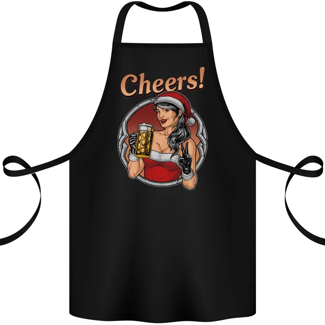 Christmas Sexy Santa Clause Xmas Cotton Apron 100% Organic