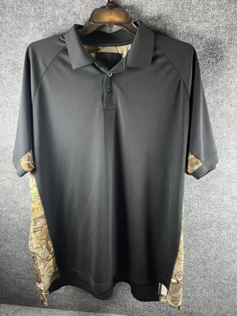 RED HEAD POLO Shirt Black Outdoor Hunting Camo Short Sleeve Mens Size ...