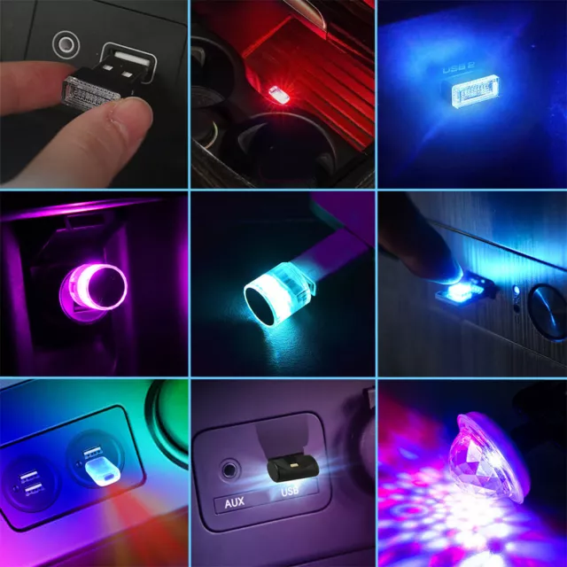 LUCE INTERNI AUTO USB Neon Atmosfera Ambiente LED Lampada Notturna