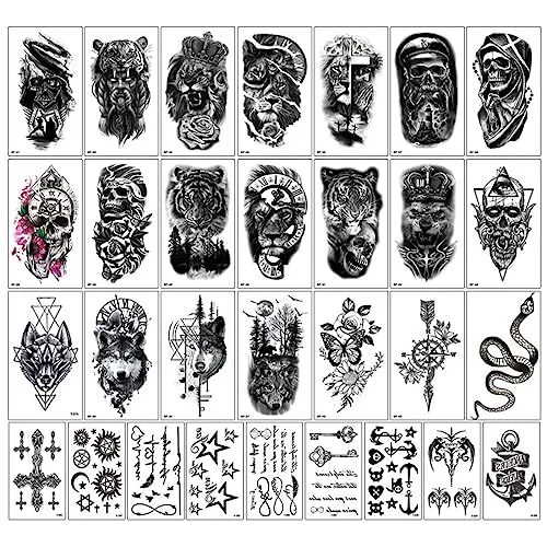 Grandi Adesivi Tatuaggi Temporanei A Forma Drago Nero Uomo E - Italy - Foto 9