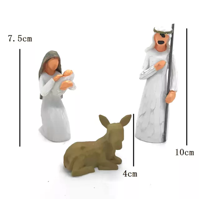 6Pcs Engraved Hand Painted Doll Art Nativity Collection Statue Christmas Decor