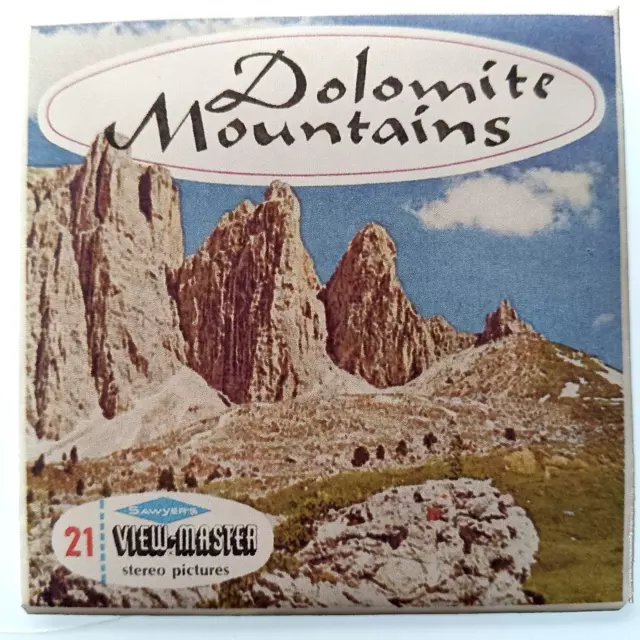 3x VIEW MASTER 3D REEL ⭐ DOLOMITE MOUNTAINS ⭐ Italy, Italien, Cover Kopie C027