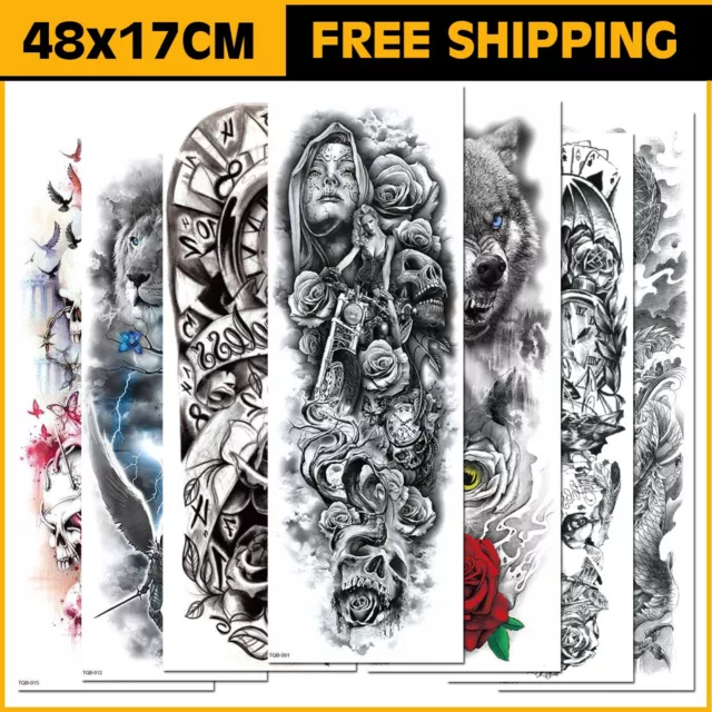 Full Arm Tattoo Sticker Temporary Tattoos Body Art Brithday Party Concert Makeup