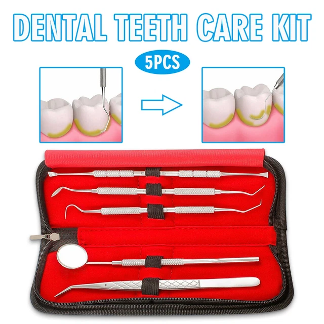 5 pz/set Kit Cura Denti Denti Calcolo Placca Tartaro J