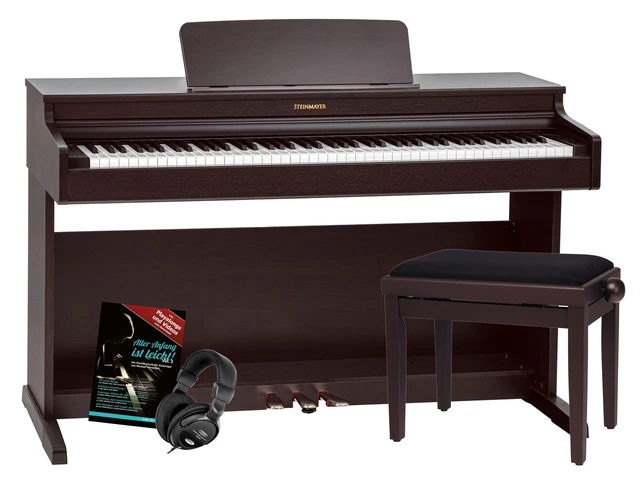 USB MIDI Klavier Für Anfänger Donner DDP-80 E-Piano 88 Tasten - Hammermechanik II, Mit Ständer & Pedal Holzoptik E-Piano Mit Ständer