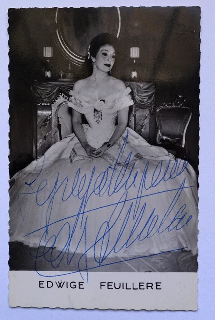 Carte Postale Autographe Signée Edwige FEUILLERE – Dédicace 8,9x13,9cm