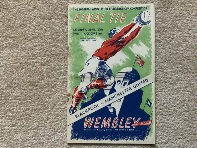 1948 FA Cup Final BLACKPOOL v MANCHESTER UNITED NO WRITING