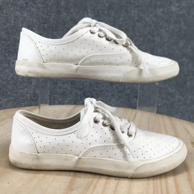 Mossimo Supply Co Shoes Womens 6 Casual Sneakers White Faux Leather Lace Up Low