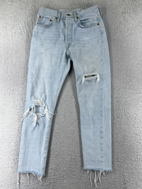 Levis Premium Pants Womens 25 Blue Denim Jeans 501 White Oak Cone Denim Selvedge