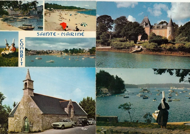 LOT DE 4 cartes postales postcards 10x15cm SAINTE-MARINE FINISTERE ...