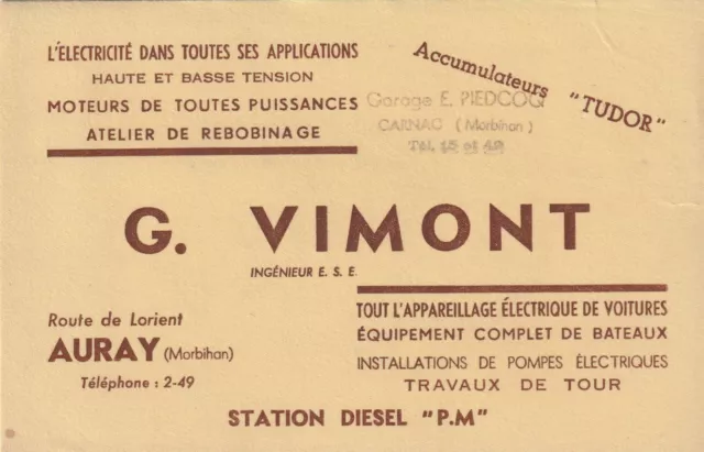 A47 Ancien Buvard - VIMONT ELECTRICITE ROUTE DE L´ORIENT A AURAY