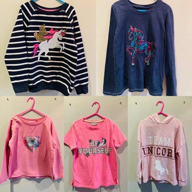 Bundle Of Girls Unicorn Jumpers, Tops Mainly Next Jumpers Age 7 Years