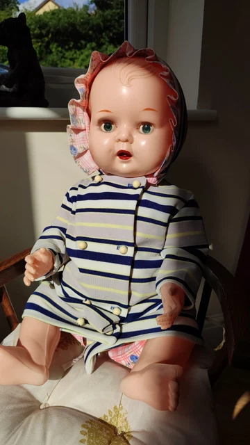 Vintage Toy Doll With Antique Stool
