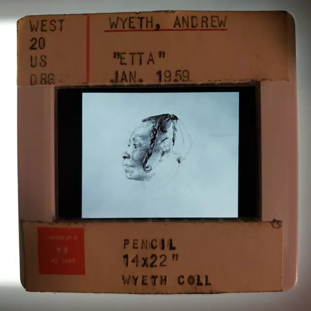 Andrew Wyeth "Etta" January 1959 Art 35mm Glass Slide Andrew Wyeth "Etta" January 1959 Art 35mm Glass Slide