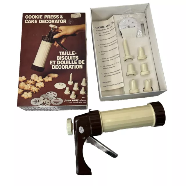 Fox Run Cookie Press & Cake Decorator Six Cookie Designs