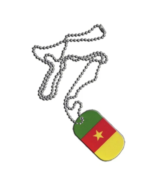 Dog Tag Fahne Flagge Kamerun DogTag 3x5cm Kette mit Anhänger