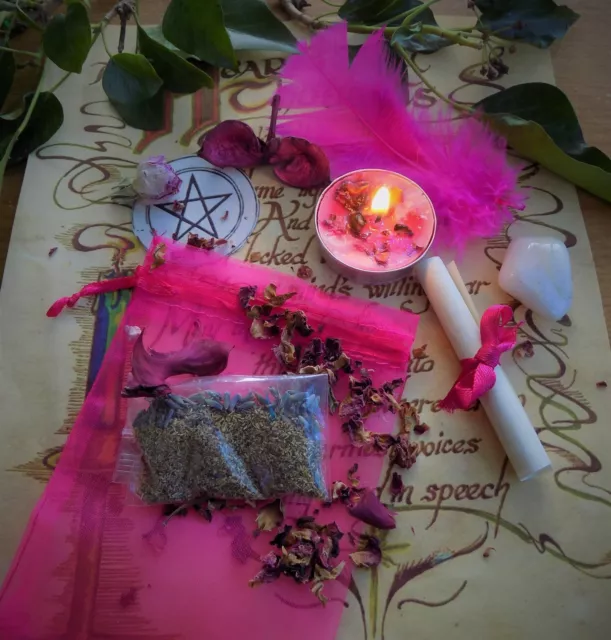 Love Spell Kit  Ritual Magic  Witchcraft Wicca Pagan Handmade Candle