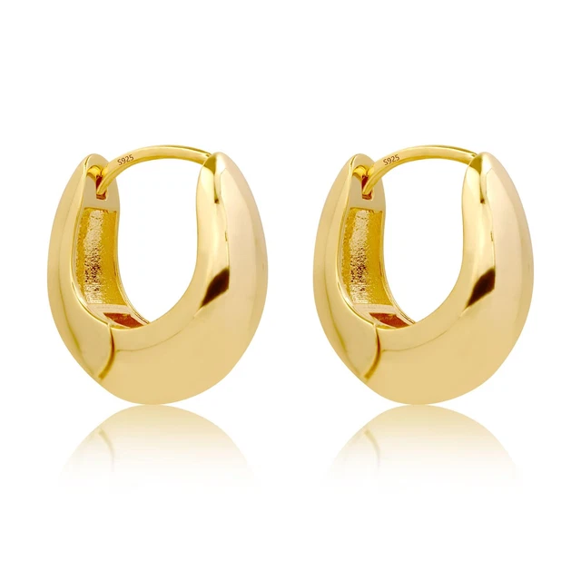 Boucles D'oreilles Créoles Enfant – Plaqué Or Jaune – Zircon – Rosantine B54